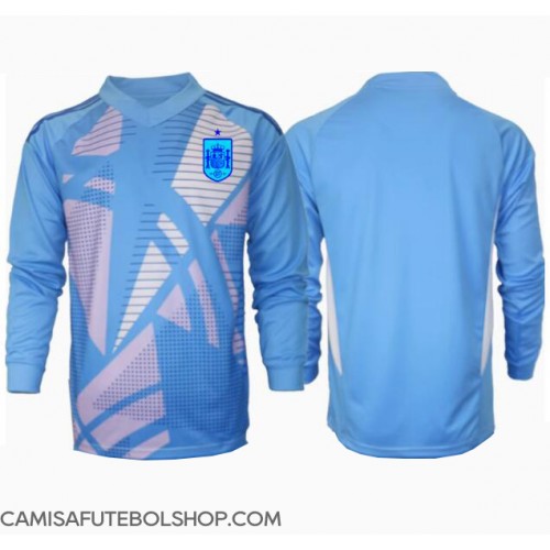 Camisa de time de futebol Espanha Goleiro Replicas 1º Equipamento Europeu 2024 Manga Comprida